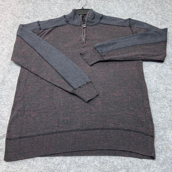 Buckle Black Sweater Mens Large Athletic Fit Colorblock 1/4 Zip Sweatshirt - Picture 1 of 8